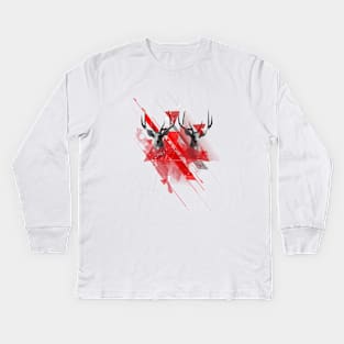 geometric deer Kids Long Sleeve T-Shirt